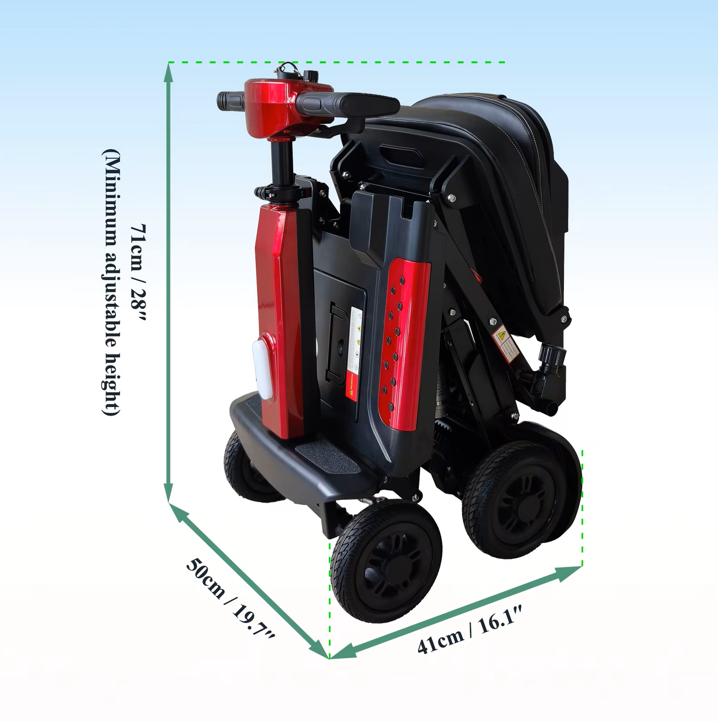 X5 Manual Folding Mobility Scooter With Removable Battery 24kg, Boot Scooter, 12 Mile Range