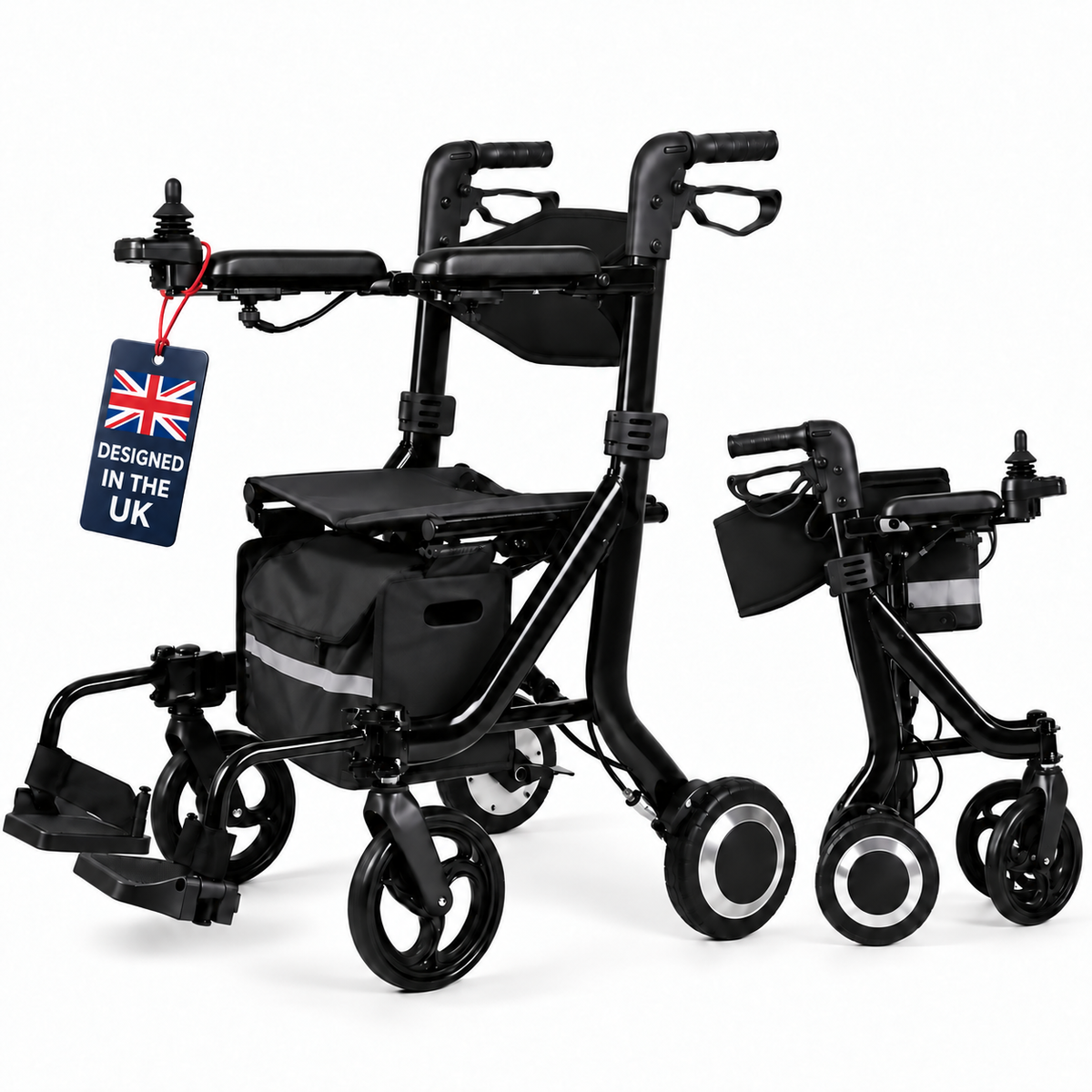 AirWalker Foldable Electric Rollator Powerchair, 500W, Removable Battery