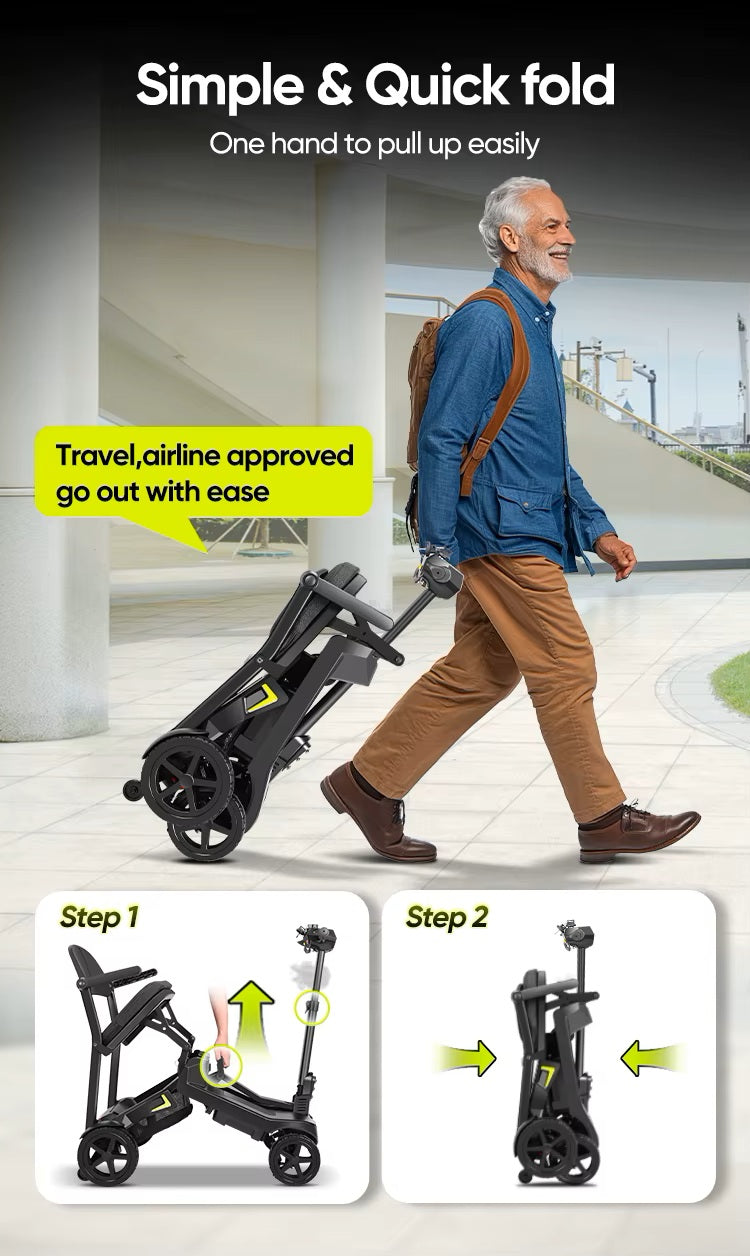 YL-985S Folding Mobility Scooter, Lightweight, 12 Mile Range