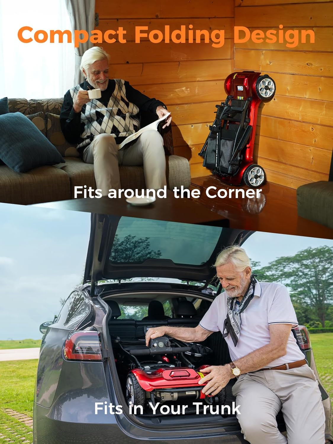 YL-985 Folding Mobility Scooter Great for Boot, Travel, Removeable Li-ion Battery 12 mile range