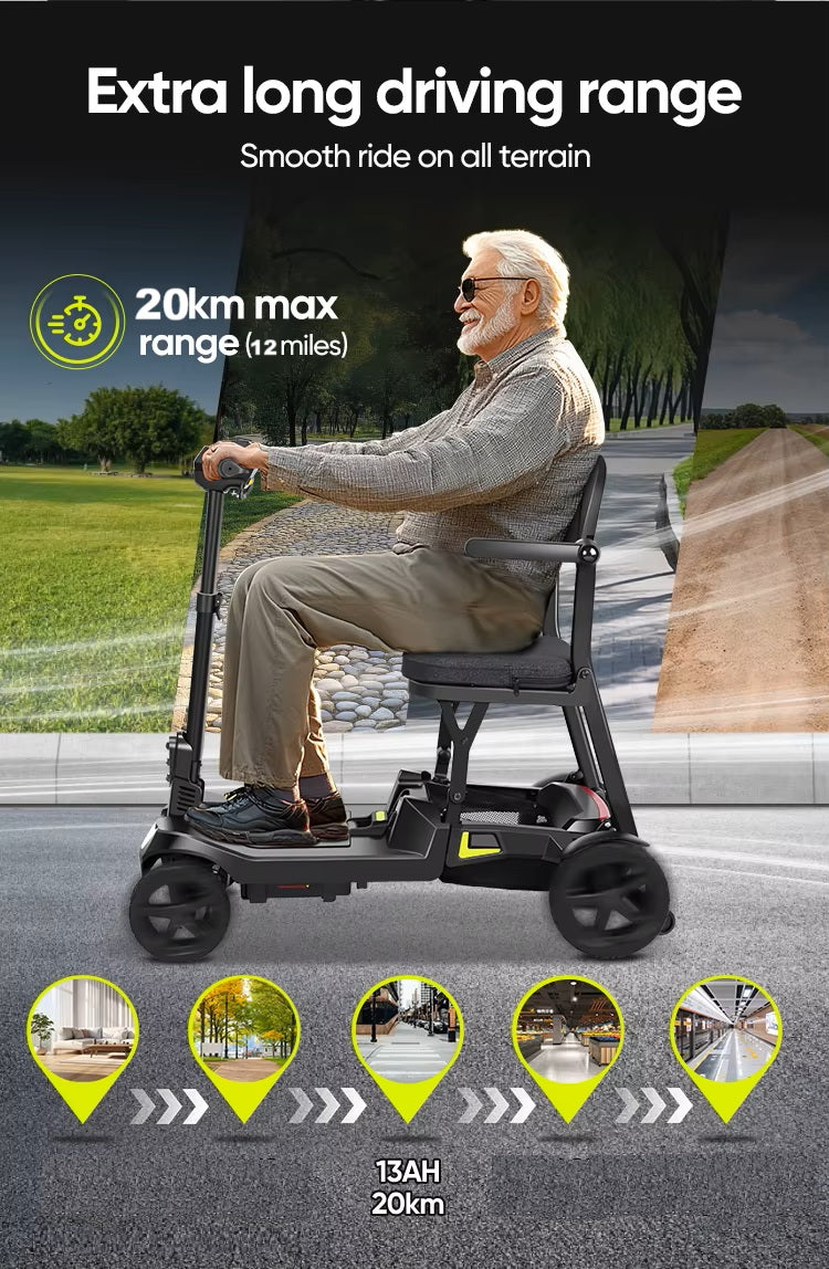 YL-985S Folding Mobility Scooter, Lightweight, 12 Mile Range