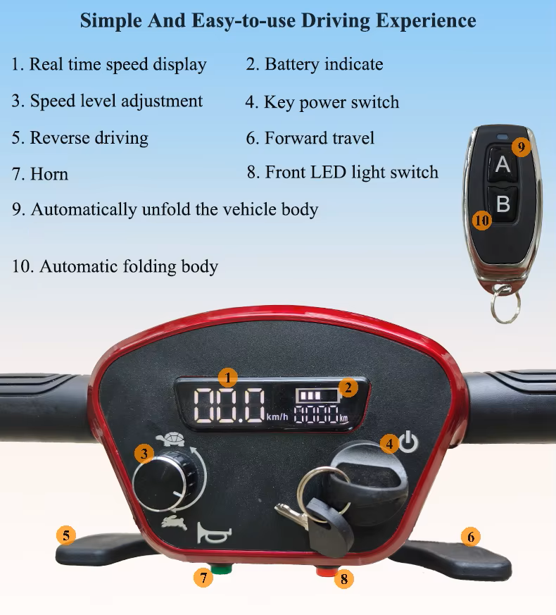 X5 Manual Folding Mobility Scooter With Removable Battery 24kg, Boot Scooter, 12 Mile Range