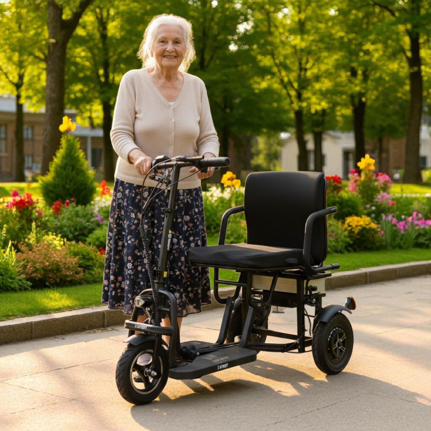 SCOTE-48350 Folding Mobility Scooter 3 Wheel Li-ion Dual Motor 700W, 20 Mile Range