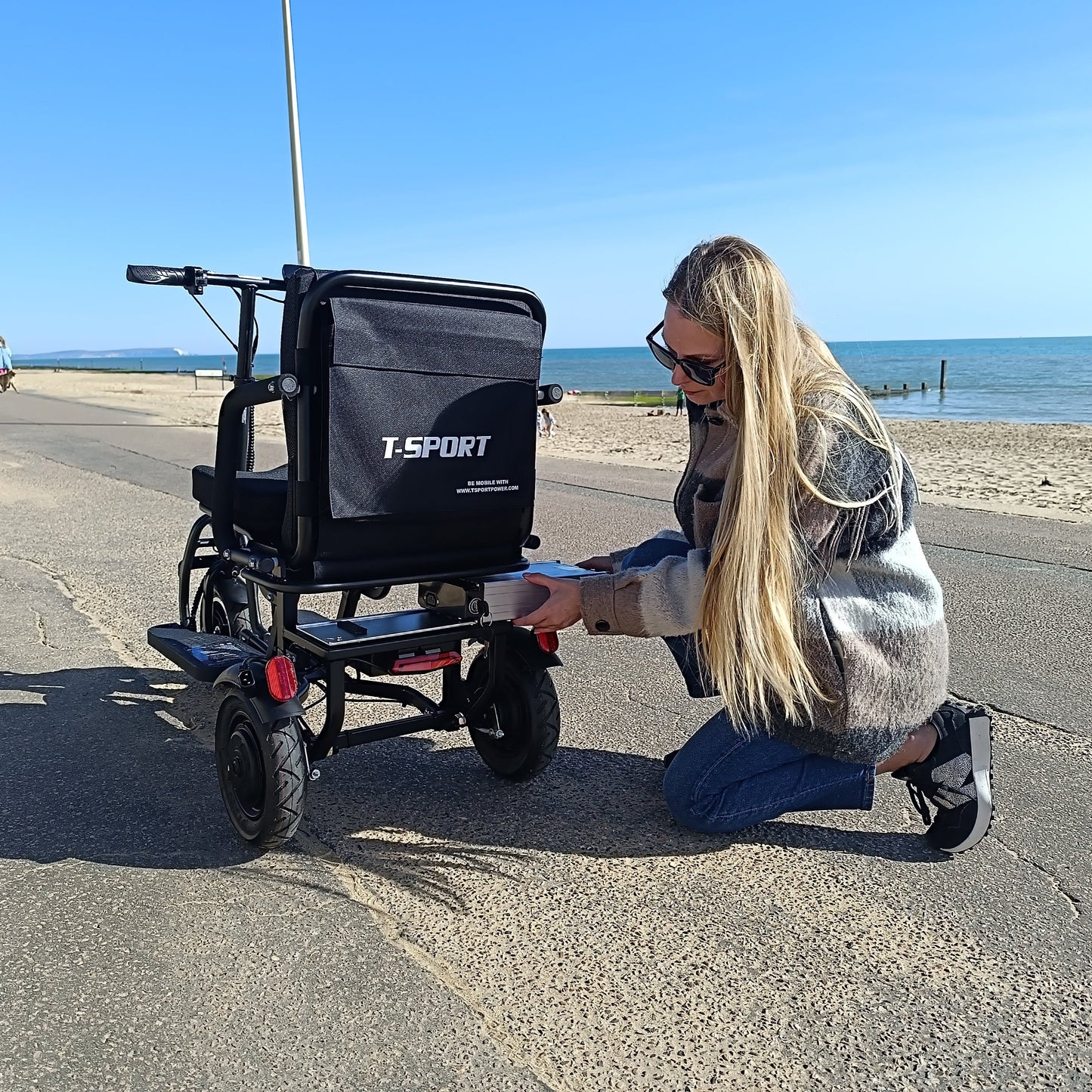 SCOTE-48350 Folding Mobility Scooter 3 Wheel Li-ion Dual Motor 700W, 20 Mile Range