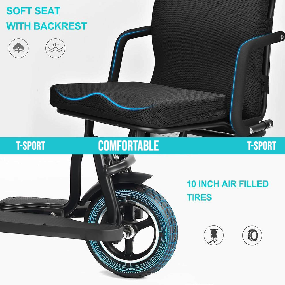 SCOTE-48350 Folding Mobility Scooter 3 Wheel Li-ion Dual Motor 700W, 20 Mile Range