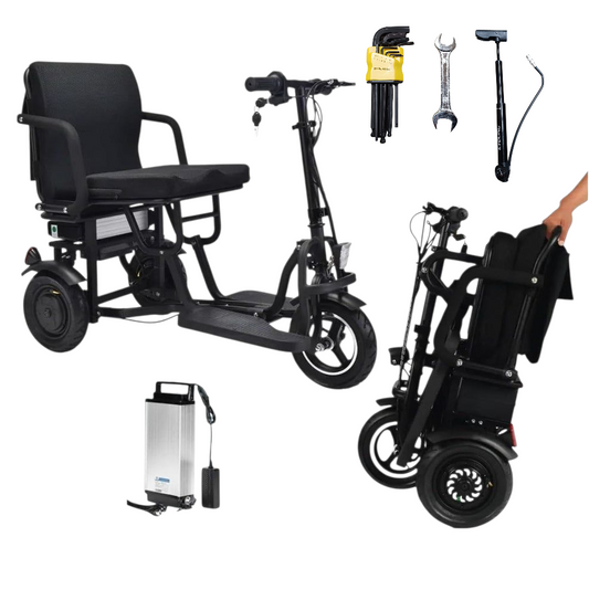 SCOTE-48350 Folding Mobility Scooter 3 Wheel Li-ion Dual Motor 700W, 20 Mile Range
