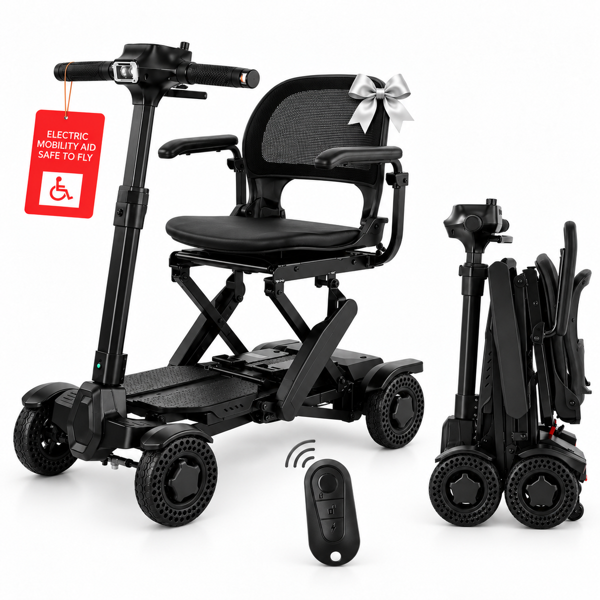Explorer Auto Folding Mobility Scooter With 2 Removable Batteries, 12 Mile Range