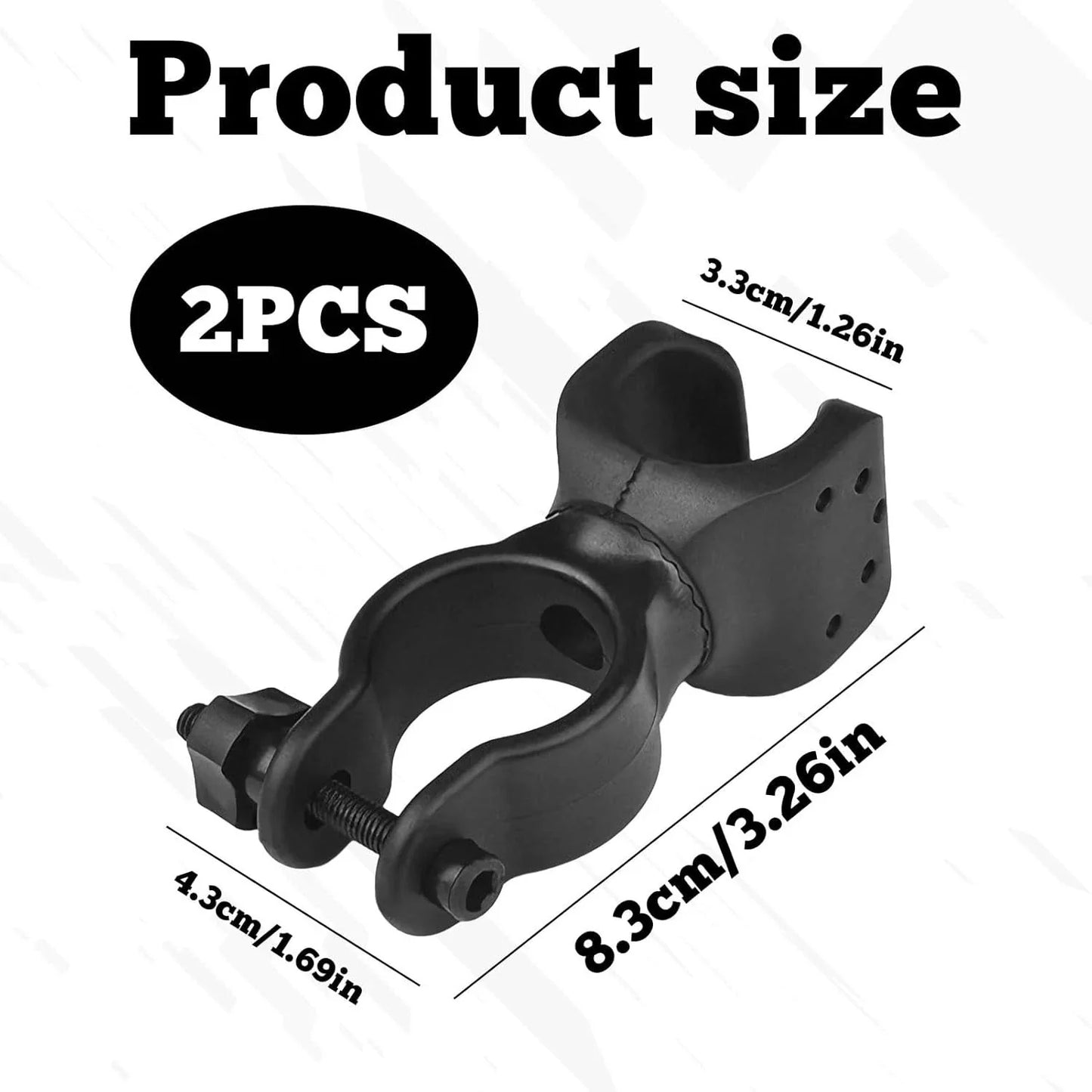 Walking Stick Holder for Mobility Scooter, 2 Pack with 360 Degree Rotatable Clip